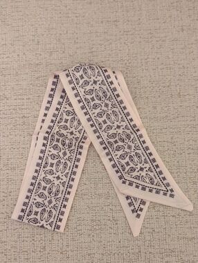 Pale Pink, Black Paisley Twilly Scarf